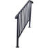 Handrails for Outdoor Steps, Fit 3 or 4 Steps Outdoor Stair Railing, Picket#3 Wrought Iron Handrail, Flexible Porch Railing, Black Transitional Handrails for Concrete Steps or Wooden Stairs