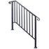 Handrails for Outdoor Steps, Fit 3 or 4 Steps Outdoor Stair Railing, Picket#3 Wrought Iron Handrail, Flexible Porch Railing, Black Transitional Handrails for Concrete Steps or Wooden Stairs