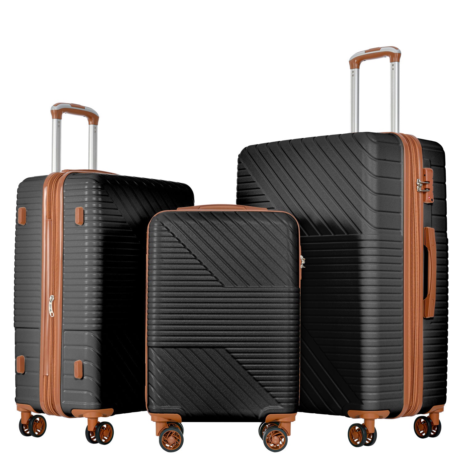 Hardshell Luggage Sets 3 Piece double spinner 8 wheels Suitcase with TSA Lock Lightweight 20''24''28''