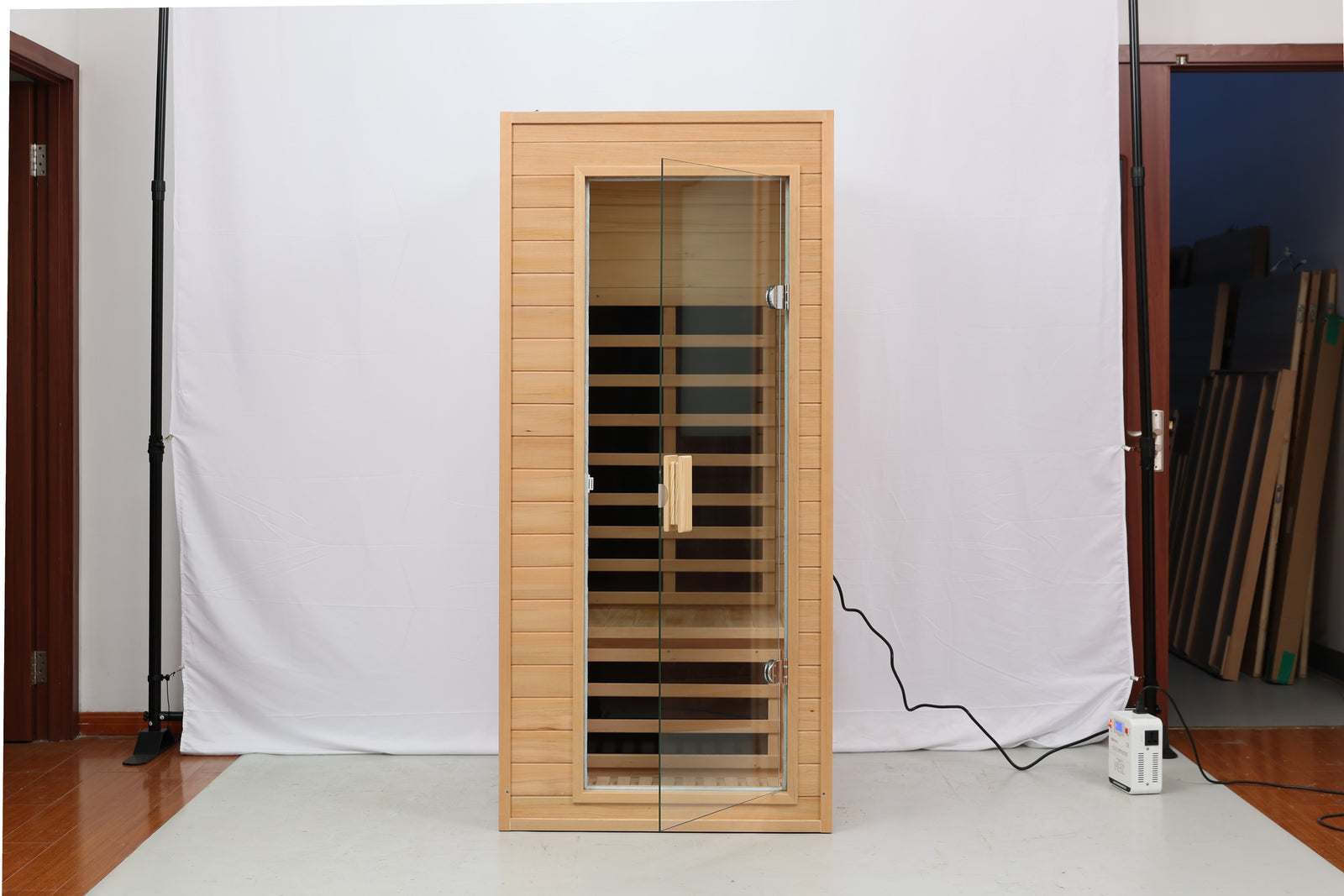 Hemlock One-person far infrared roof embedded indoor sauna room