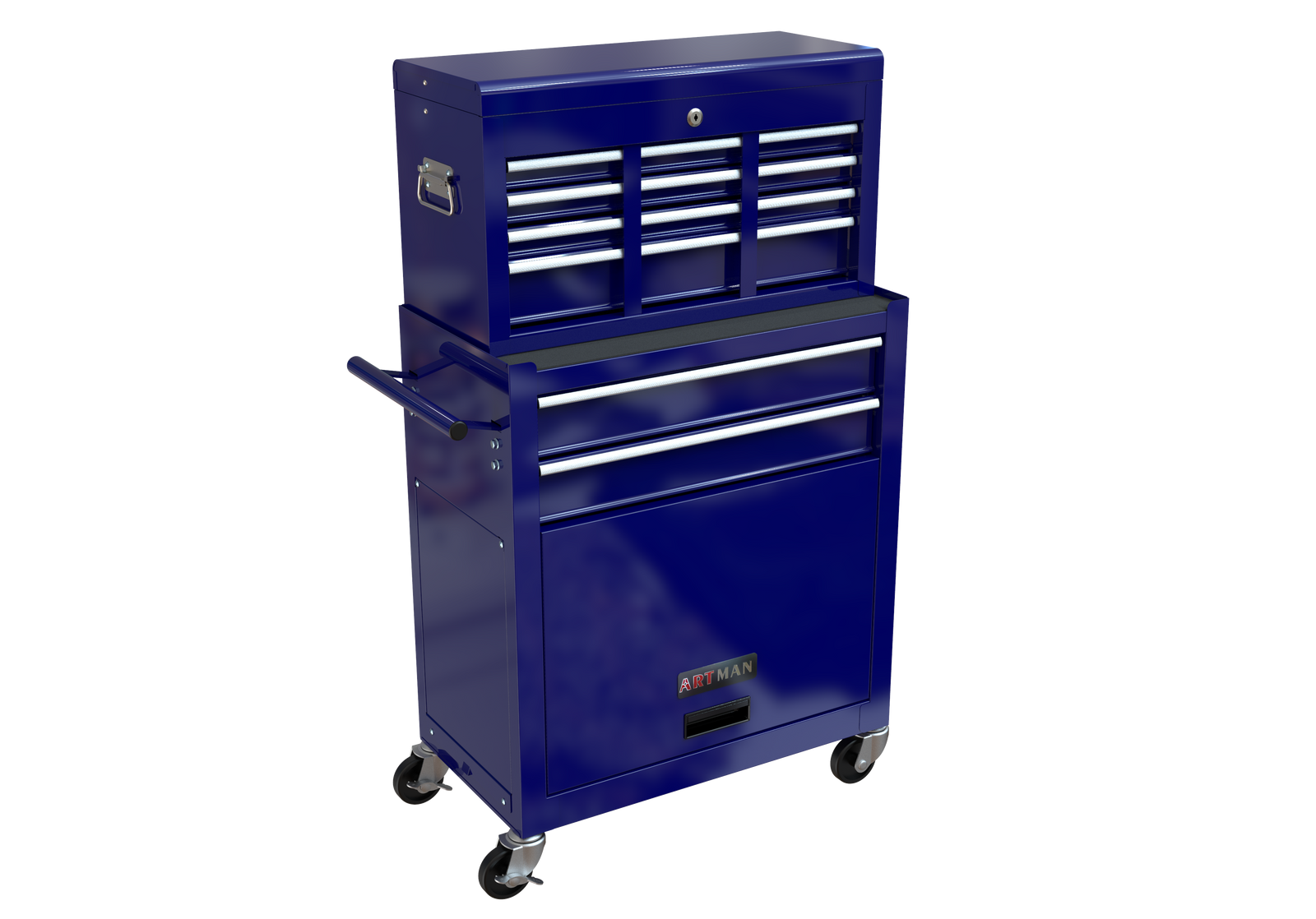 High Capacity Rolling Tool Chest with Wheels and Drawers, 8-Drawer Tool Storage Cabinet--BLUE