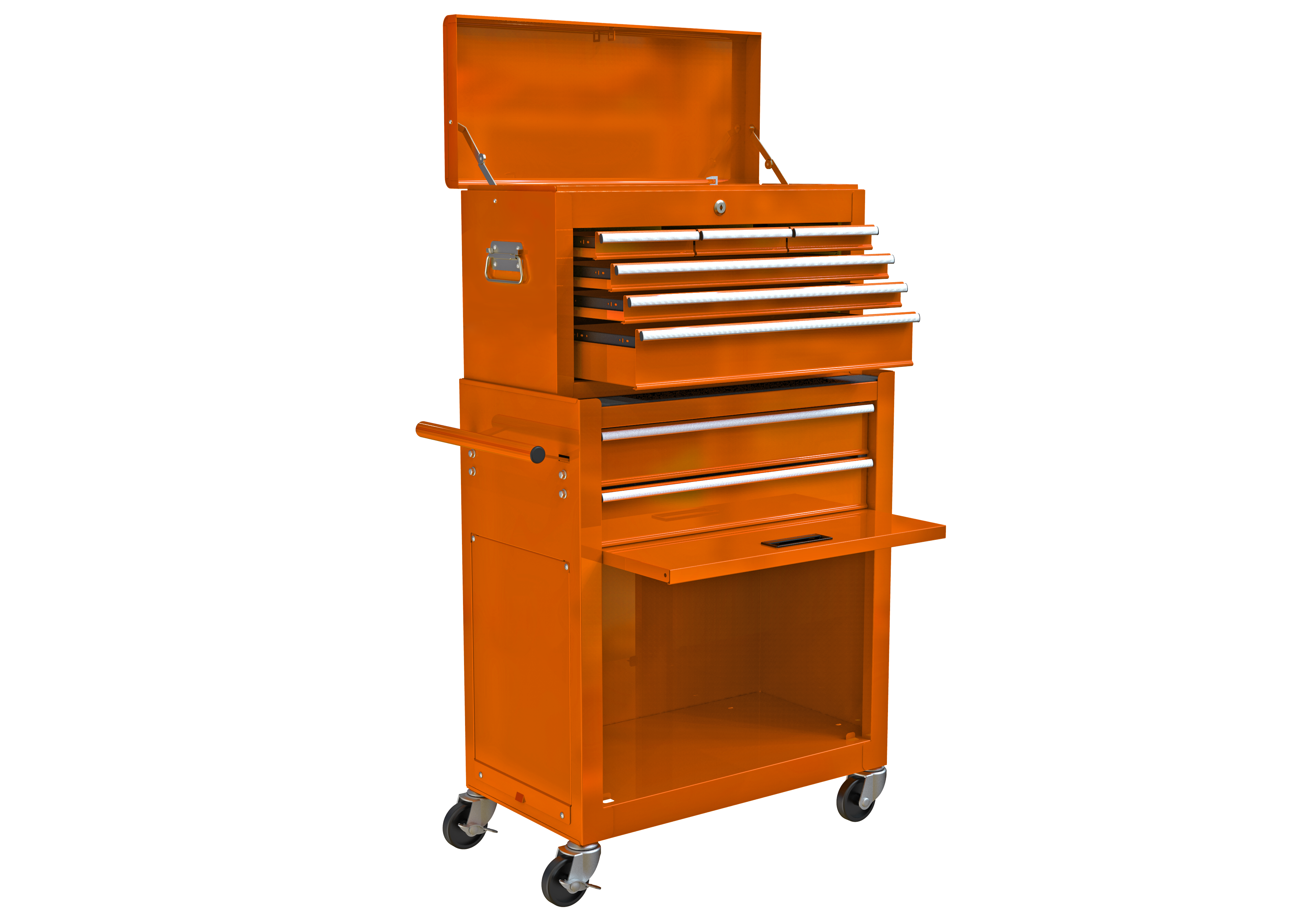 High Capacity Rolling Tool Chest with Wheels and Drawers, 8-Drawer Tool Storage Cabinet--ORANGE