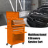 High Capacity Rolling Tool Chest with Wheels and Drawers, 8-Drawer Tool Storage Cabinet--ORANGE