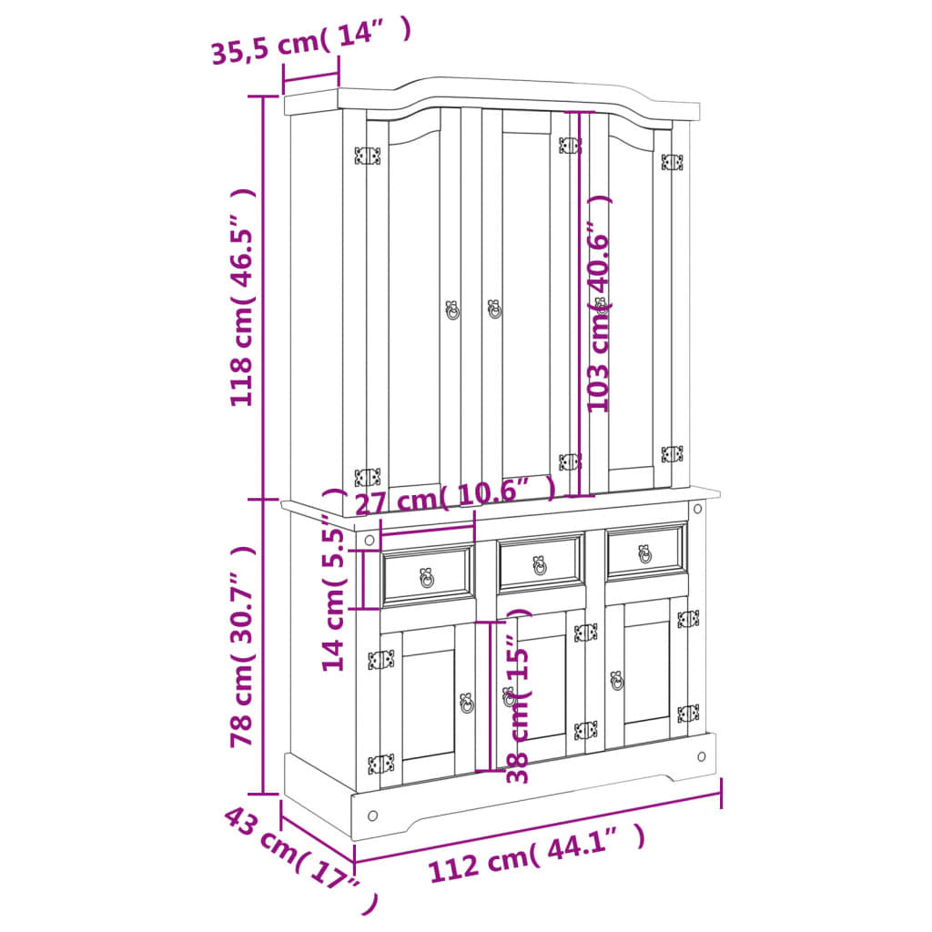 Highboard Corona White 44.1