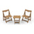 HIPS Material Outdoor Bistro Set Foldable Small Table and Chair Set with 2 Chairs and Rectangular Table, Teak