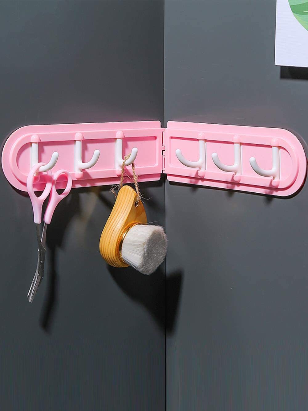 Hook Free Punching 6 Hook Corner Kitchen Bathroom Bedroom Dressing Room Wall Storage Hook Home Folding Coat Hook Without Perforation - WoodPoly.com