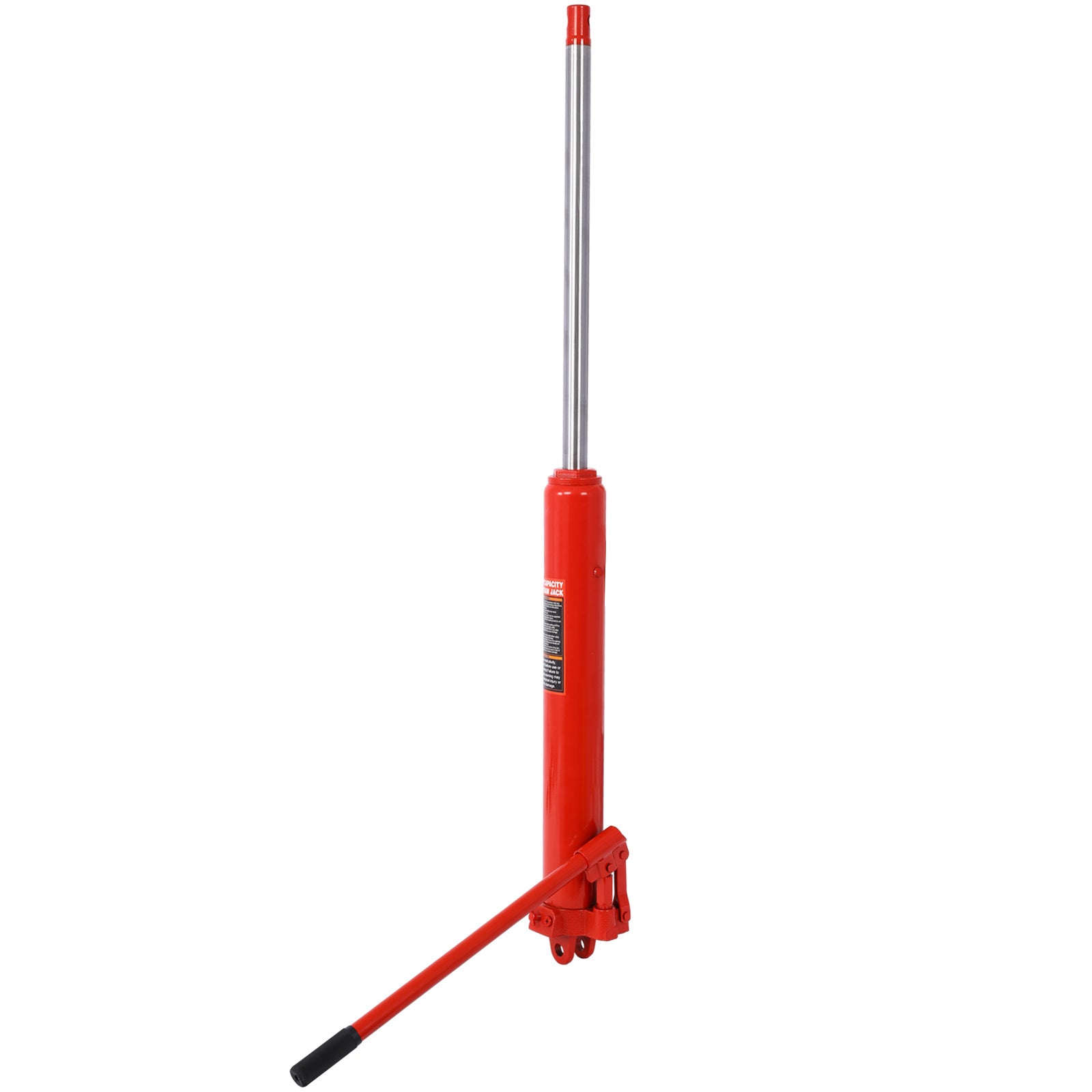 Hydraulic Long Ram Jack with Single Piston Pump and Clevis Base (Fits: Garage/Shop Cranes, Engine Hoists, and More): 8 Ton (16,000 lb) Capacity, Red