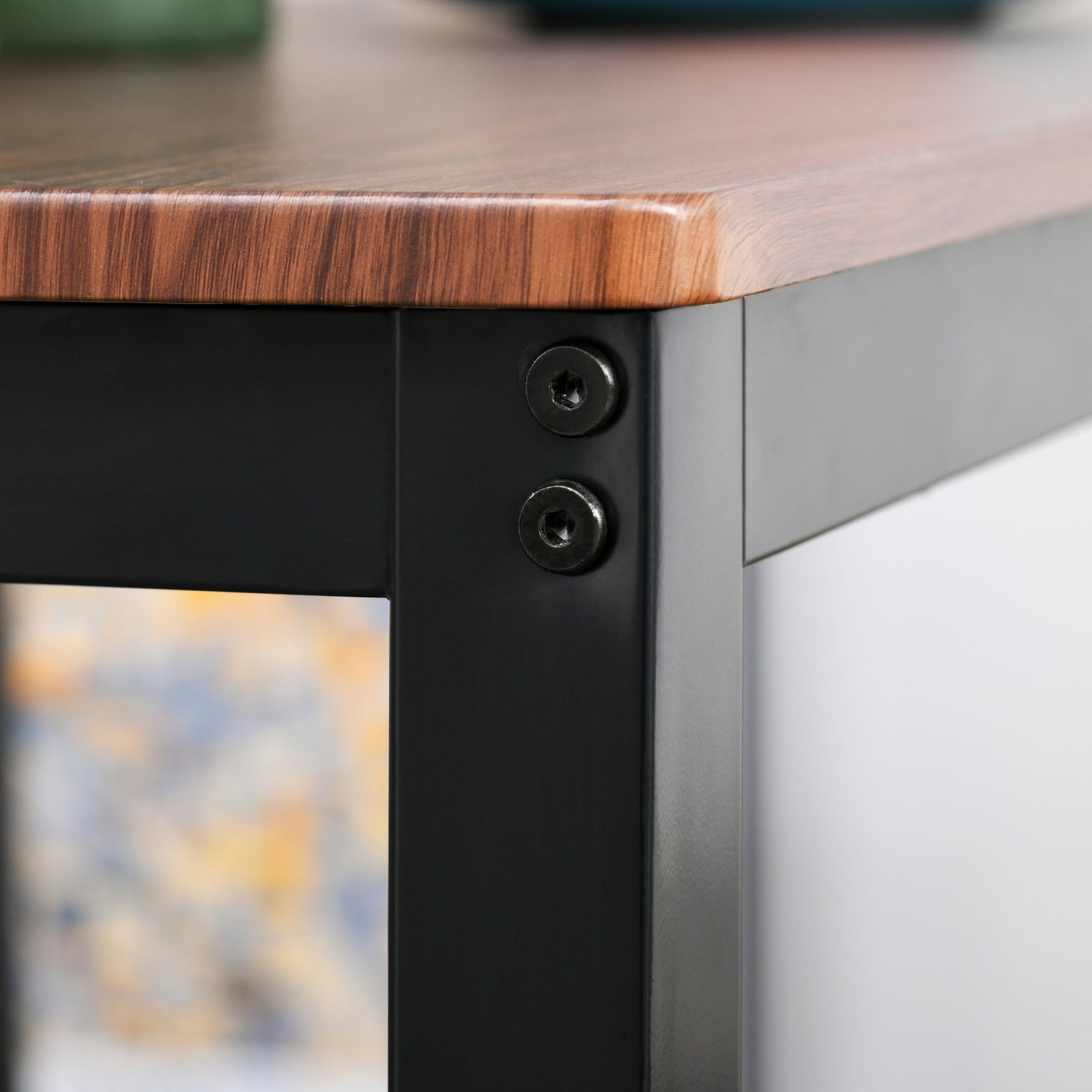 Industrial 4 Piece Dining Room Table Set with Bench Wooden Kitchen Table and Chairs w/ Storage Rack for Kitchen, Dinette, Black/Brown