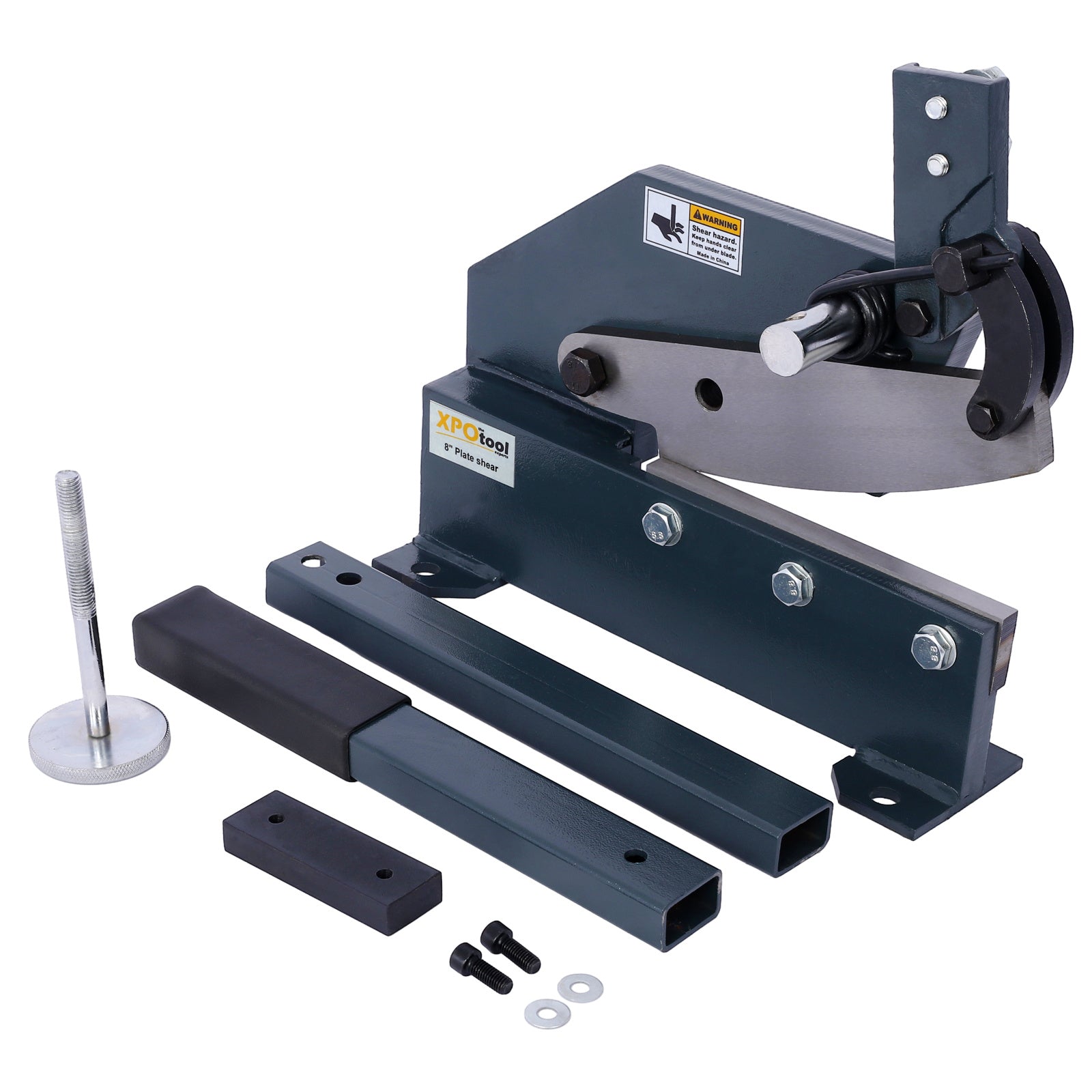 Industrial 8-Inch Sheet Metal Plate Shear, Solid Construction Mounting Type Metal Shear, High Precision Manual Hand Plate Shear