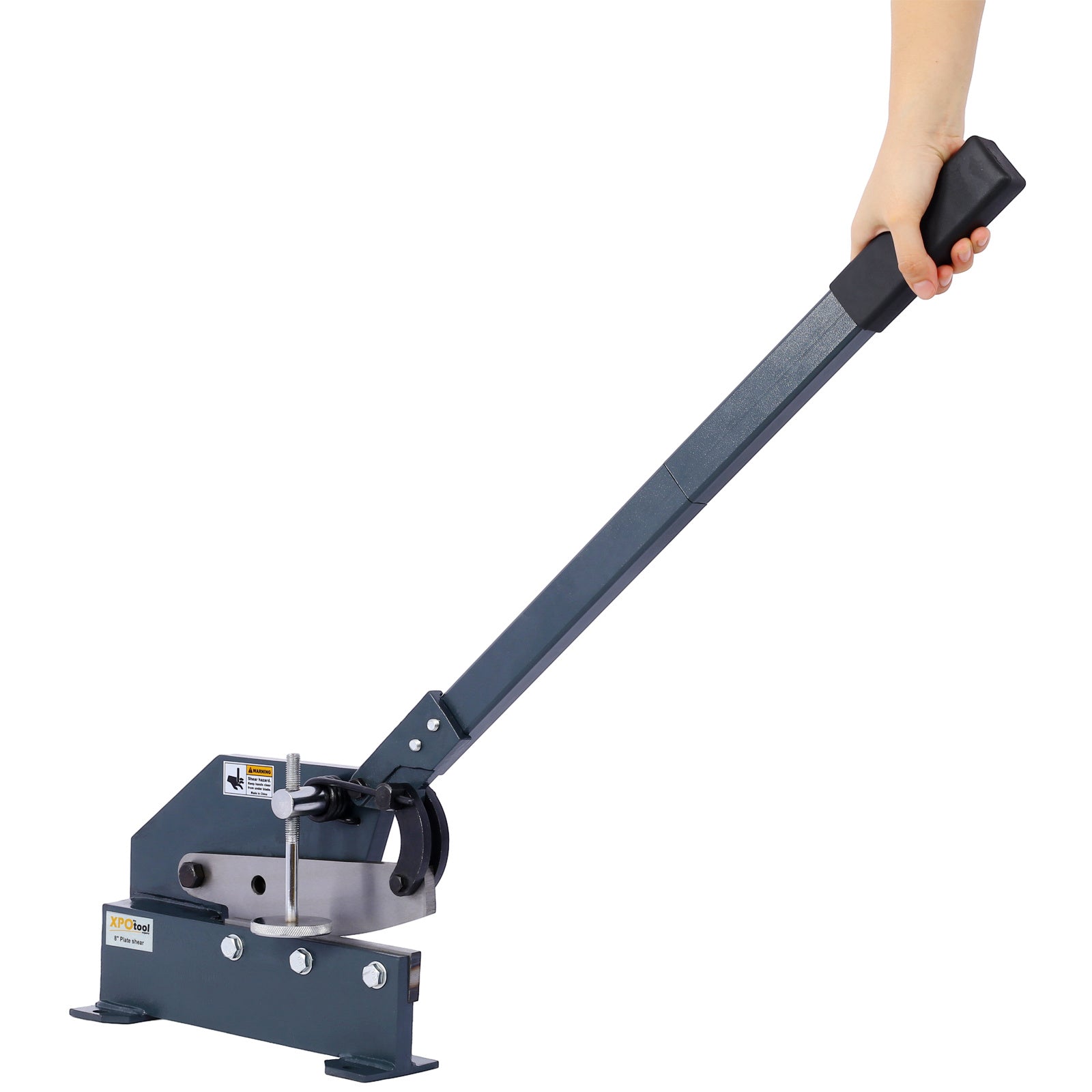 Industrial 8-Inch Sheet Metal Plate Shear, Solid Construction Mounting Type Metal Shear, High Precision Manual Hand Plate Shear