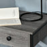 Industrial End Table with Storage Shelf, Accent Side Table with Drawer for Living Room, or Bedroom, Grey