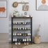 Industrial shoe rack, adjustable country style 5-layer shoe rack storage rack, with 4 mesh shelves, suitable for entrance, living room, bedroom and porch
