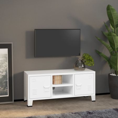 Industrial TV Stand White 41.3