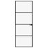 Interior Door Black 29.9"x79.3" Tempered Glass&Aluminum Slim