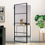 Interior Door Black 36.6"x79.3" Tempered Glass&Aluminum Slim