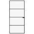 Interior Door Black 36.6"x79.3" Tempered Glass&Aluminum Slim