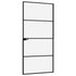 Interior Door Black 36.6"x79.3" Tempered Glass&Aluminum Slim