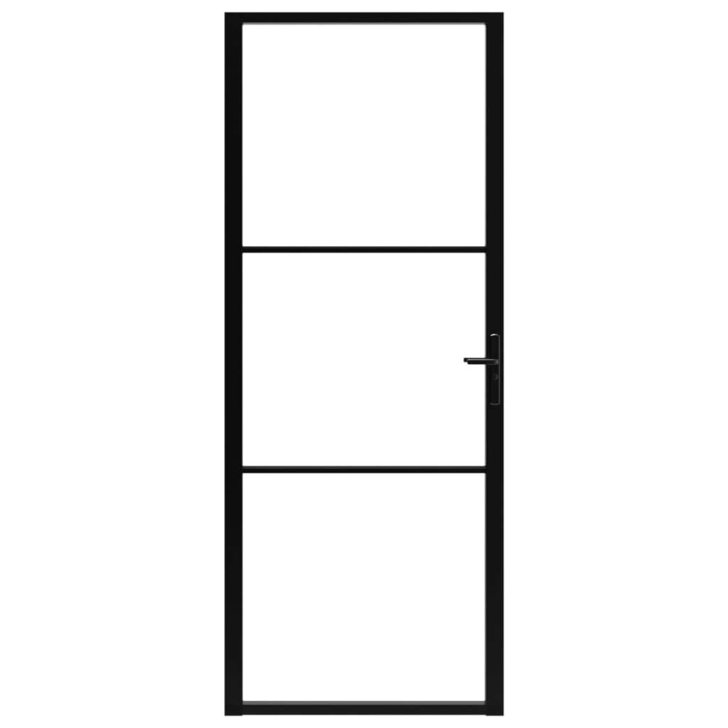 Interior Door ESG Glass and Aluminum 32.7"x79.3" Black