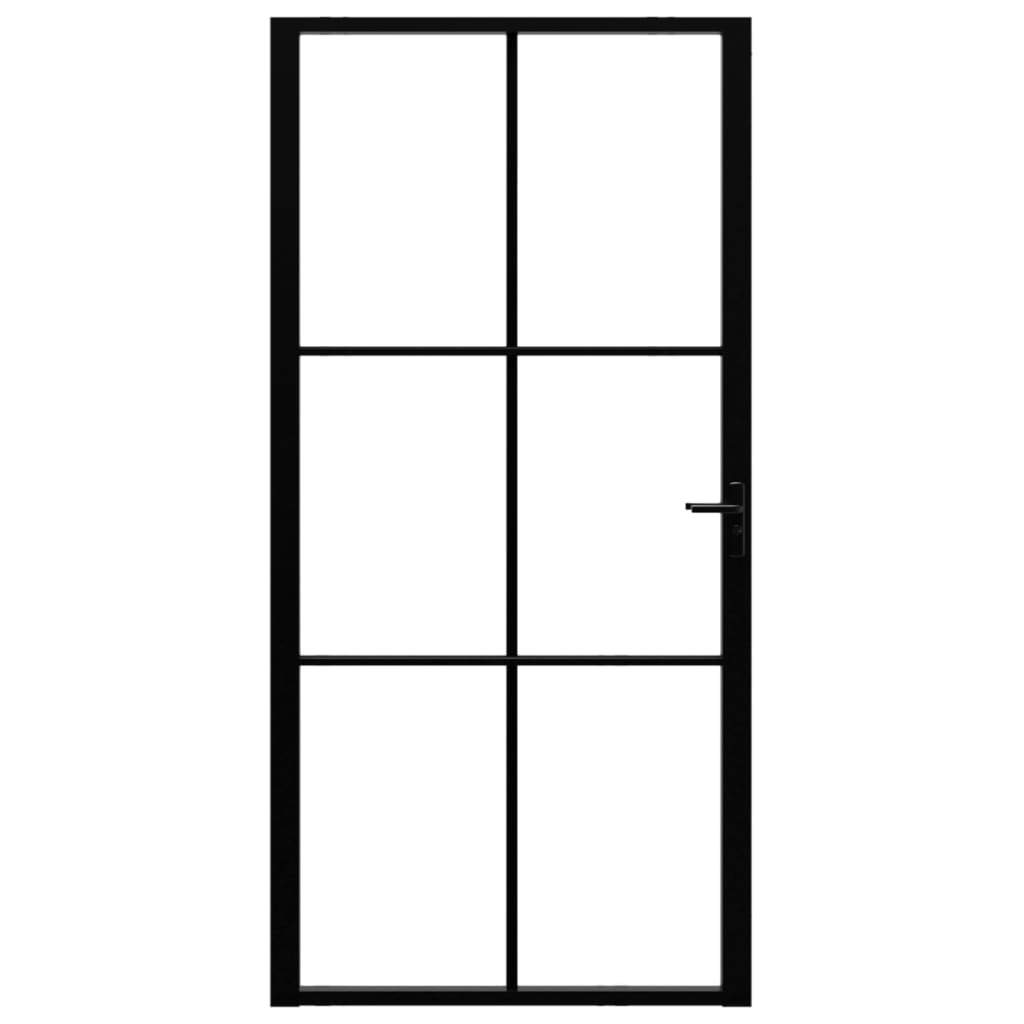 Interior Door ESG Glass and Aluminum 40.4"x79.3" Black