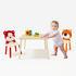 Kids Table and 2 Chairs Set, 3 Pieces Toddler Table and Chair Set, Wooden Activity Play Table Set (Bear&Tiger)