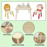 Kids Table and 2 Chairs Set, 3 Pieces Toddler Table and Chair Set, Wooden Activity Play Table Set (Lion&Monkey)