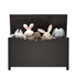 Kids Wooden Toy Box Storage with Safety Hinged Lid for Ages 3+ (Dark Brown)
