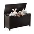 Kids Wooden Toy Box Storage with Safety Hinged Lid for Ages 3+ (Dark Brown)