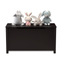 Kids Wooden Toy Box Storage with Safety Hinged Lid for Ages 3+ (Dark Brown)