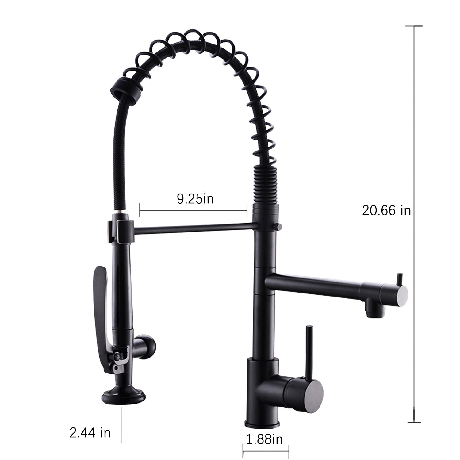 Kitchen Faucet with Pull Down Sprayer one-Hole Gooseneck Kitchen Sink Faucet 2 Handle