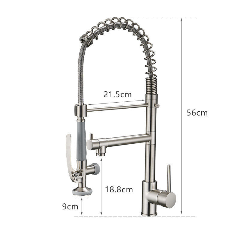 Kitchen Faucet with Pull Down Sprayer one-Hole Gooseneck Kitchen Sink Faucet 2 Handle