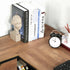 L-Shaped Home Offie Computer Desk with Storage Shelves, 2 Dawers and Industrial Steel Frame, Black/Brown