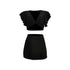 L286598 Sexy Wrapped Ruffled Hakama Two Piece Skort Set