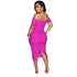 L36879 Sexy Off Shoulder Cutout Pleated Slit Midi Dress