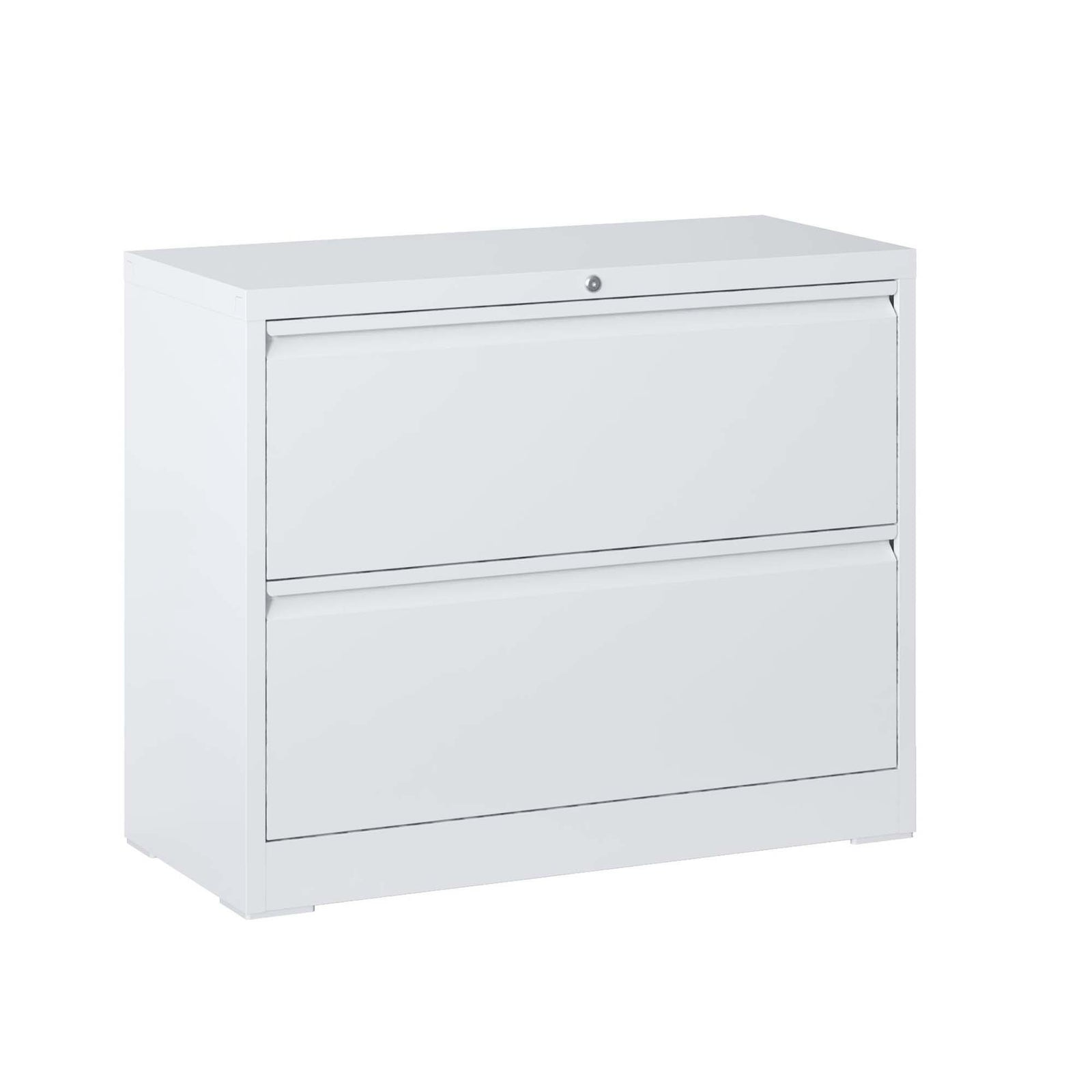 Lateral File Cabinet 2 Drawer, White Filing Cabinet with Lock, Lockable File Cabinet for Home Office, Locking Metal File Cabinet for Legal/Letter/A4/F4 Size