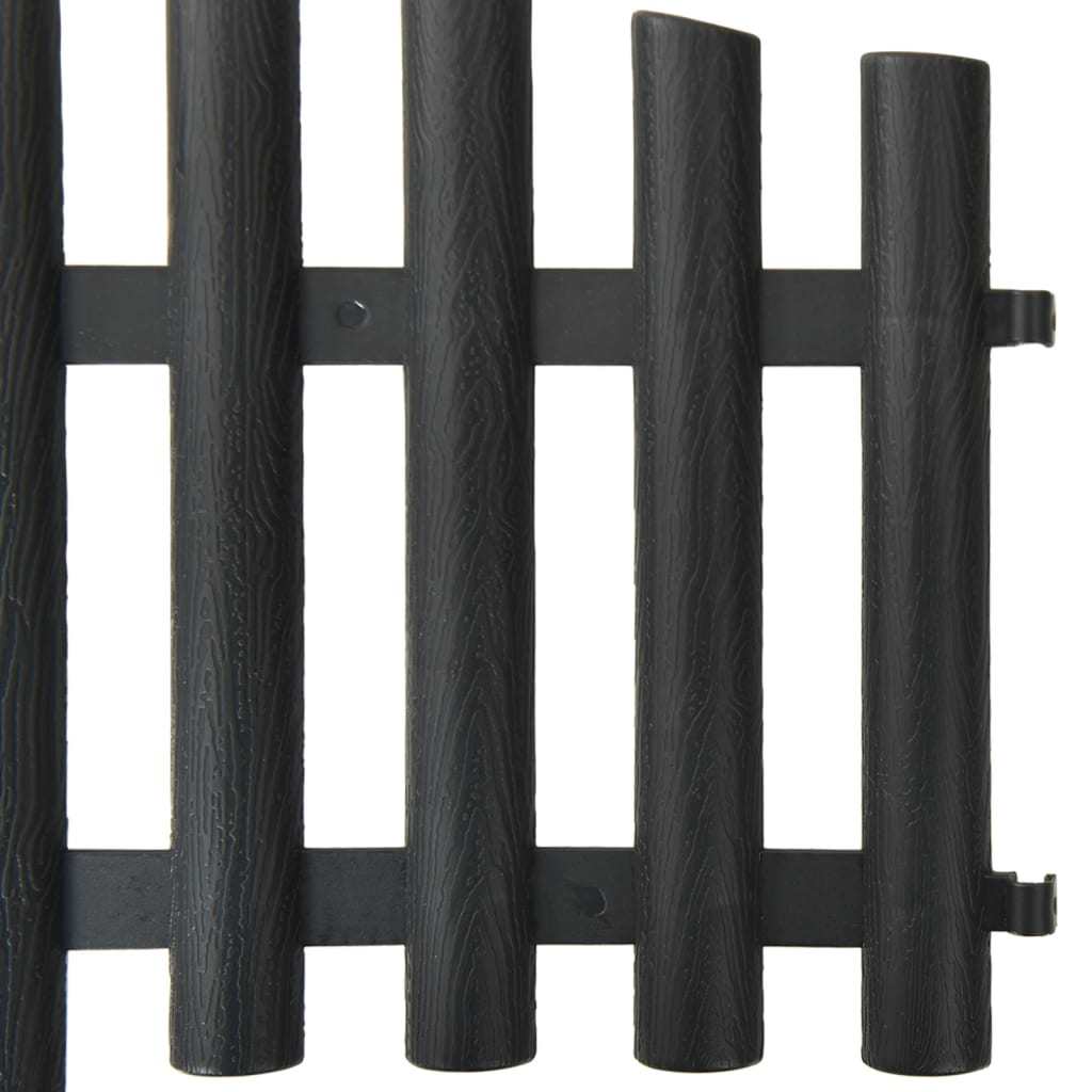 Lawn Edgings 17 pcs Anthracite 32.8' PP