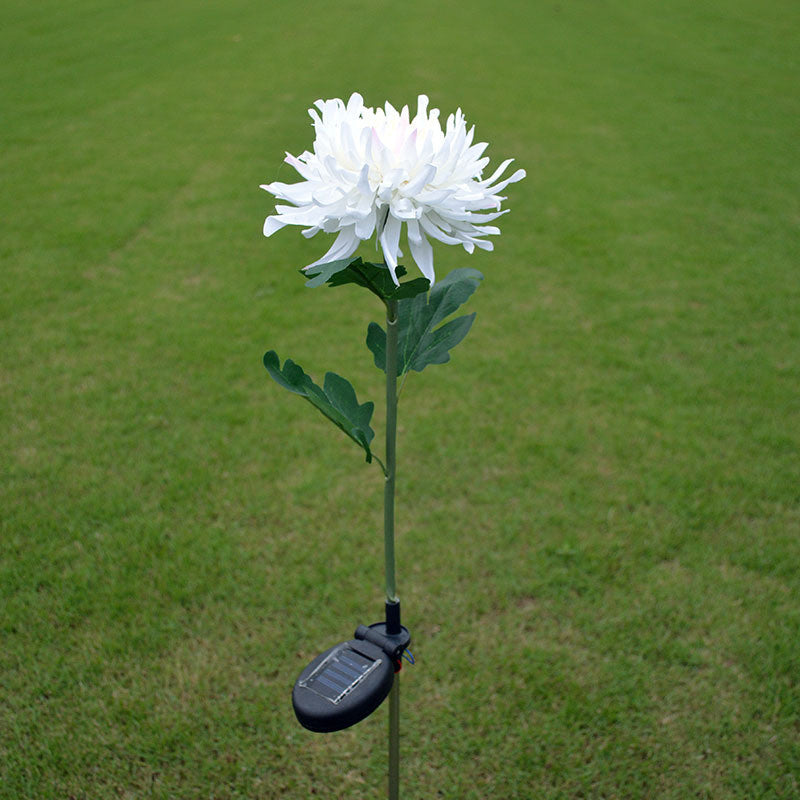 LED Chrysanthemum Flower Stake Light Solar Energy Rechargeable for Outdoor Garden - WoodPoly.com