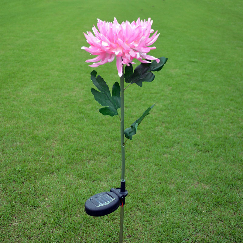 LED Chrysanthemum Flower Stake Light Solar Energy Rechargeable for Outdoor Garden - WoodPoly.com