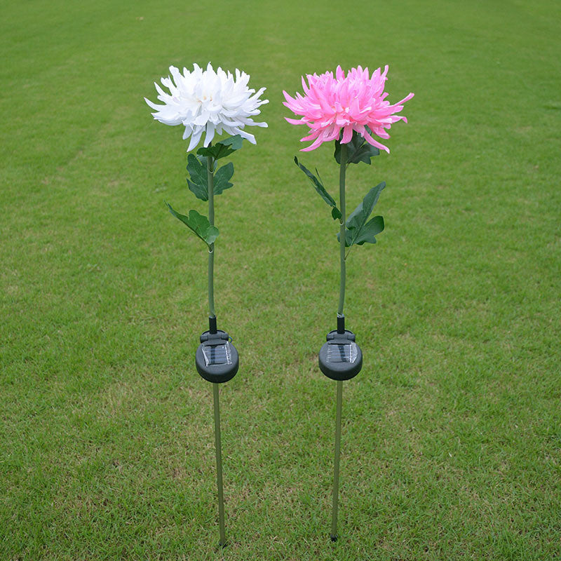 LED Chrysanthemum Flower Stake Light Solar Energy Rechargeable for Outdoor Garden - WoodPoly.com