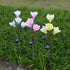 LED Magnolia Flower Stake Light Solar Energy Rechargeable for Outdoor Garden - WoodPoly.com