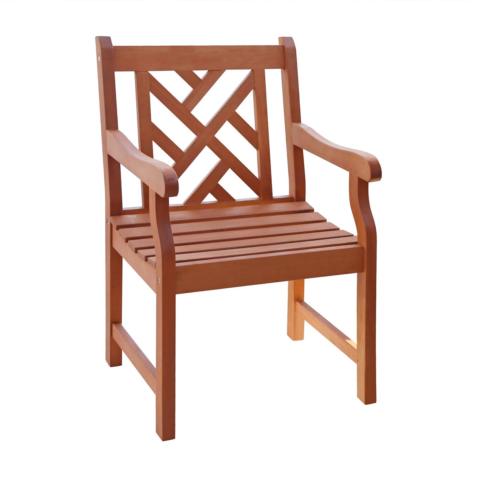 Lidwina Reddish Brown Tropical Wood Patio Armchair