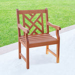 Lidwina Reddish Brown Tropical Wood Patio Armchair