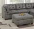 Living Room Furniture Tufted Cocktail Ottoman Antique Grey Breathable Leatherette 1pc Cushion Ottoman Seat Wooden Legs