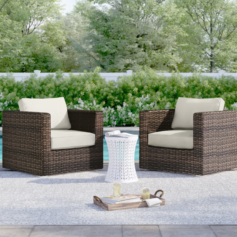 Living Source International Fully Assembled Patio Chair with Cushions (Set of 2) Mixed Gray
