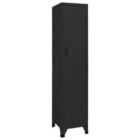 Locker Cabinet Black 15"x17.7"x70.9" Steel