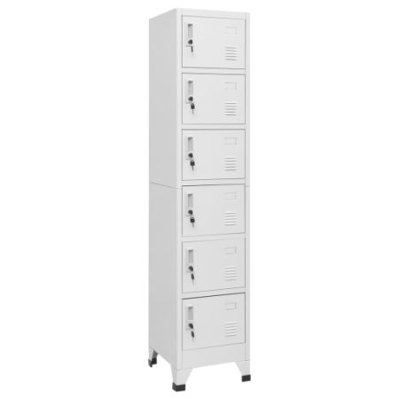 Locker Cabinet Light Gray 15"x15.7"x70.9" Steel