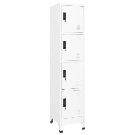 Locker Cabinet White 15"x17.7"x70.9" Steel