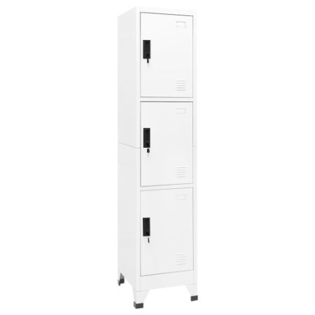 Locker Cabinet White 15"x17.7"x70.9" Steel