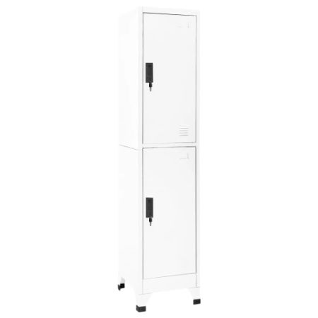 Locker Cabinet White 15"x17.7"x70.9" Steel