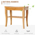 Long Bamboo Shower Bench Seat, 20" Wooden Spa Shower Stool with Underneath Storage Shelf Shoe Organizer