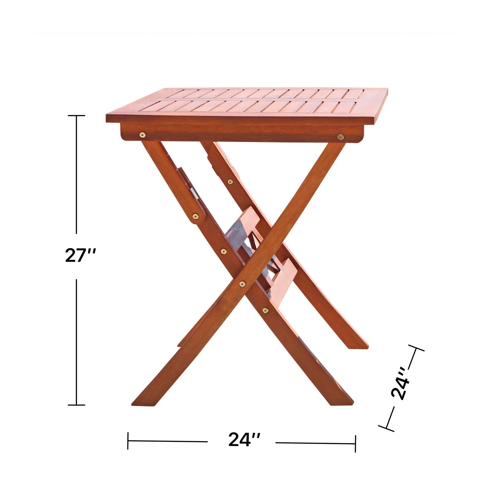 Lucius Reddish Brown Folding Bistro Table